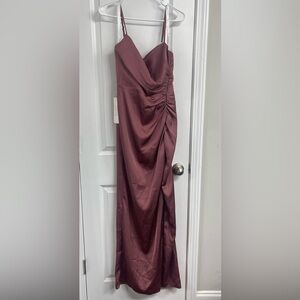 Azazie Kendall x Kylie Satin Dress, color Amethyst